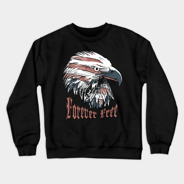 Eagle and the American flag Crewneck Sweatshirt by peace and love